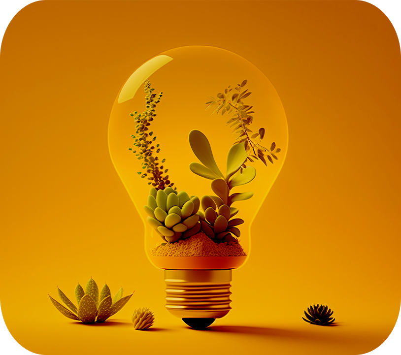 minimalist-image-light-bulb-with-beautiful-plants-inside-use-as-decoration-colorful-background-generative-ai